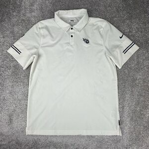 Nike Tennessee Titans On Field Polo Shirt Mens Large Team Issued White Dri-Fit